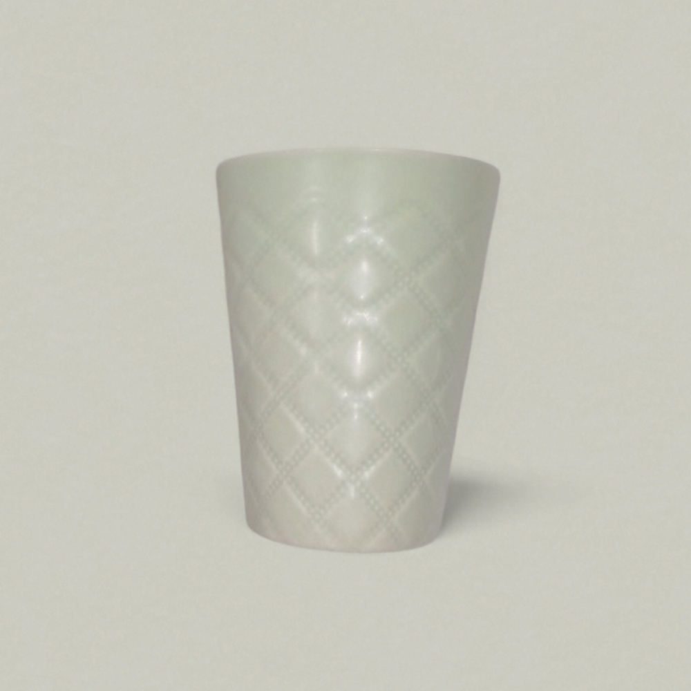 NWOT Sage /Light Green 4.5"H x 3"W pot /vase.  Pattern, Diamond Design. 2FOR$10